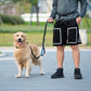iYoShop Retractable Hands Free Dog Leash - Dual Handle Bungee Waist Leash for Small, Medium and Large Dogs (Medium/Large, 25-150 lbs, Black)