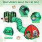 Tailtastic 3-in-1 Watermelon Cat Play Tunnel with Pop-Up Cube & Triangle Cat Tent, Interactive Toy Ball & Foldable Design - Easy Magic Tape Assembly Tunnels for Indoor Cats