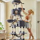 Feandrea Cat Tree, 81.1-Inch Large Cat Tower, Multi-Level Plush Condo with 13 Scratching Posts, 2 Perches, 2 Caves, Basket, Hammock, Pompoms, Smoky Gray UPCT190G01