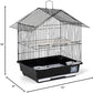 Prevue Pet Parakeet Manor Bird Cage with Handle - Versatile Carrier for Home or Travel, Small Bird Accessories, Easy Storage, Ideal for Canaries, Budgies, Finches, Parakeets, and More - Black