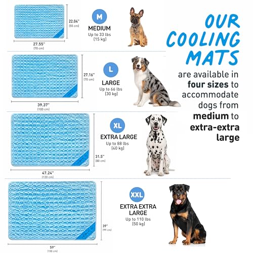 INSPECTOR TAIL Dog Cooling Mat, Indoor & Outdoor, Large Self Cooling Pad | No Freeze Needed, Breathable, Washable, Portable Cooling Mat for Dogs with