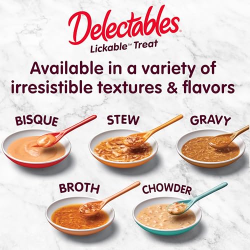 Delectables Lickable Treat Chowder Wet Cat Treat with Real Tuna & Chicken, Food Topper, Hydrating, Grain-Free, No Fillers, By-Products, Added Preservatives, 1.4oz Pouch, 12ct