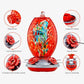 Muse Garden Glass Humming Bird Feeders for Outdoors - 27OZ Blown Glass Hummingbird Feeder - Unique Gift Mom Women Grandparents, Outdoors Hanging Garden Decor, Includes Ant Moat & Brush, Red Swirl