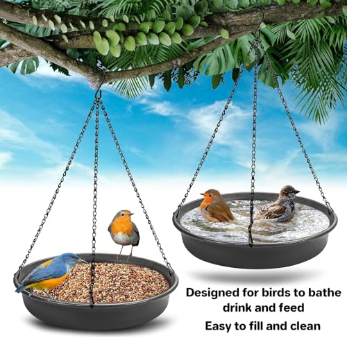 Hanging Bird Bath Hanging Bird-Feeder - CARGEN Garden BirdBath Tray Wildlife Feeder Plate Water Bowl or Water Bowl for Outdoors Garden Patio Decoration