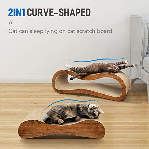 Simple Delxue Cat Scratcher, 2 in 1 Cat Scratching Board, Cat Cardboard, Scratch Lounger, Large, 27.56 x9.45 x8.86 inch