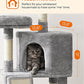 Feandrea Cat Tree, 45.3-Inch Cat Tower, Plush Condo with Scratching Post, Ramp, Perch, Spacious Cave, for Small Space, Light Gray UPCT141W01