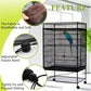 Daoeny Bird Cage Seed Catcher, Large Bird Cage Cover, Adjustable Soft Airy Nylon Mesh Net, Birdcage Cover Skirt Seed Guard for Parrot Parakeet Macaw African Round Square Cages (Black)