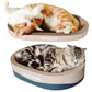 3PSC Cat Scratcher Cardboard, Oval Cat Scratch Pad Bowl Nest for Indoor Cats, Round Cat Scratching Board Corrugated Lounge Cat Bed, Furniture Protector for Couch
