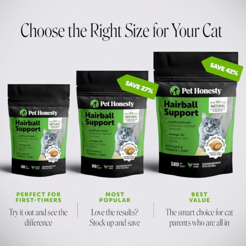 Cat Hairball Remedy Treats - Dual Texture Crunchy Creamy Hairball Treatment for Cats, Furball Relief Control Supplement with Fiber, Fish Oil for
