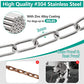 Tresbro Heavy Duty Dog Chains for Outside, 15FT Stainless Steel Tie Out Cable with Swivel Hook for Small Medium Dogs, Metal Chew Proof Pet Runner