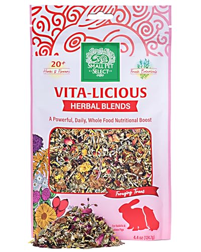 Small Pet Select - Vita-Licious Herbal Blend, a Natural Herbal Treat for Rabbits, Guinea Pigs, Hamsters, Gerbils, and Mice, 4.4oz