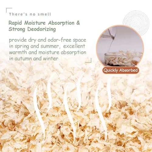 MANON ROSA Wood Shavings for Bird Bedding - Natural Aspen Soft Low-Dust & Odor-Control Nesting Material for Parakeets Parrots Rabbits Cockatiel for Cages, Nest Boxes, Small Pet Litter