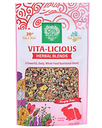 Small Pet Select - Vita-Licious Herbal Blend, a Natural Herbal Treat for Rabbits, Guinea Pigs, Hamsters, Gerbils, and Mice, 4.4oz