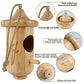 Hummingbird House for Outside Hanging, Small Wooden Hummingbird Gifts Nest 3 Pack with Hemp Ropes, Gardening Gifts Humming Bird Houses Home Decoration