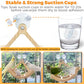 Rocking Bird Toys Perch for Window and Cage, Bird Perch for Wall Suction Mount, Wooden Parrot Toys for Medium Birds, Enrichment Cockatiel Toy Fun and Accessoriess for Budgie, Lovebird, Conure
