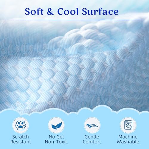 Mora Pets Dog Cooling Mat Instant Self Cooling Pad for Dogs & Cats Breathable Washable Summer Pet Cool Mat Indoor Outdoor, Puppy Cold Blanket for