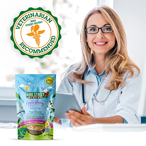 Bird Street Bistro Parrot Food - Parakeet & Cockatiel Food - Cooks in 3-15 min with Natural & Wholesome Grains, Legumes, Non-GMO Fruits, Vegetables & Health Spices