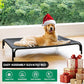 Elevated Dog Bed Raised Outdoor Dog Cot for Large Dogs, Installation Requires No Tools, Frame with Washable Cooling Breathable Mesh Anti-Slip Feet, Indoor Pet Bed, Black, 43.3 Inches
