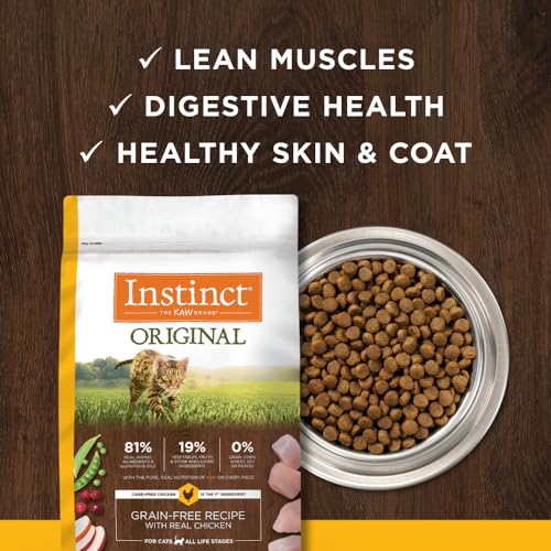 Instinct Original Dry Cat Food, Raw Coated Kibble, High Protein, Grain Free Recipe - Real Chicken, 11 lb. Bag