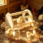 Pine Chicken Perch with Mirror, Strong Chick Jungle Gym Roosting Bar, Chicken Toys for Coop and Brooder, Training Perch Toys for Large Bird, Parrot, Macaw, Hens (Small)