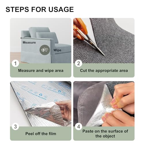 Cat Scratch Couch Furniture Protector, Adhesive Cat Scratch Pad Deterrent for Furniture, DIY Climbing Cat Scratcher Couch Protector from Cat Claws Scratching for Indoor (LightGrey,39.3x15.8In)