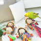 Bissap 3PCS Bird Parrot Foraging Shredder Hanging Toys Sola Balls with Sand Hammer for Small Parrots Parakeets Conures Cockatiels Love Birds Cage Toy