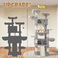 SHA CERLIN 81in Multi-Level Tall Cat Tree Tower for Indoor Kitties/Larger Cat Condo Furniture with Hammock/Cozy Pussycat Perches/Sisal Scratching Posts/Pet House/Wide Base/Grey