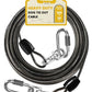 Petbobi Heavy-Duty Dog Tie-Out Cable - 20FT Extra Strong Wire Cable for Large Pets Up to 300Lbs, Rust Proof Dogs Leash with Carabiners and 360°