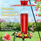 iBorn Hummingbird Feeders Sun Baffle,Ant Proof Moat Shade Cover Combo,for Hanging Bird Feeder for Outdoors Rain Guard,Red, 10.6inch