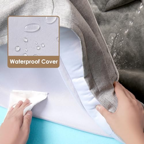 EHEYCIGA Orthopedic Dog Beds for Extra Large Dogs 44x32Inch, Waterproof Memory Foam XL Pet Bed with Sides, Non-Slip and Egg-Crate Foam Big Dog Couch Bed with Washable Removable Cover, Grey