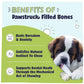 Pawstruck Large 5-6" Filled Dog Bones, Peanut Butter Flavor - Made in USA, Long Lasting Stuffed Femur for Aggressive Chewers, Dental Treat - Pack of