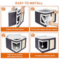 Cat Houses for Indoor Cats - Large Cat Bed Cave with Scratch Pad and Fluffy Ball, Foldable Cat Condo Hideaway with Reversible Cushion for Multi Small Pet, Dark Grey