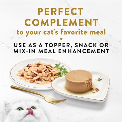 Purina Fancy Feast Appetizers Grain Free Cat Food Flaked Tongol Tuna Appetizer Lickable Cat Food Topper - (Pack of 10) 1.1 oz. Trays