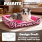 Rectangle Washable Dog Bed for Large, Medium & Small Dogs – Soft Calming Puppy Beds, Durable Warm Pet Sofa with Non-Slip Bottom for Indoor Use.Pink S