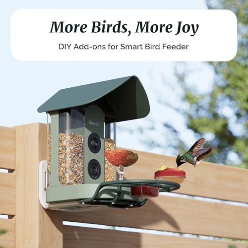 Complete Bird Feeder Accessory Kit DIY Add-Ons Including Mini Hummingbird Feeder, 2 Fruit Holders, Jelly Feeder, Compatible with Kiwibit Smart Bird Feeder with Camera to Attract More Birds