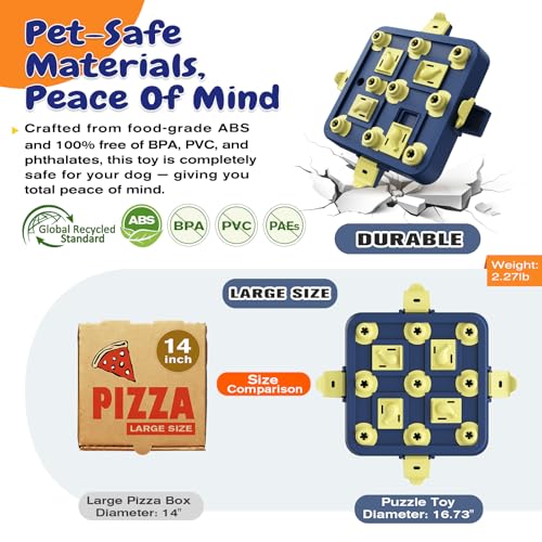 KADTC Dog Chess Puzzle Toy, Large Size, 3 Levels of Step-by-Step Challenge Beginner to Advanced Slow Feeder & Mental Stimulation for Smart Dogs Enrichment Toys