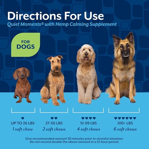 NaturVet Quiet Moments Calming Aid Dog Supplement, Helps Promote Relaxation, Reduce Stress, Storm Anxiety, Motion Sickness for Dogs (Quiet Moments