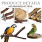 8 Pack Natural Wood Bird Perches, Parrot Perch Stand Bird Cage Accessories for Budgerigar Cockatiels, Conures, Lovebirds