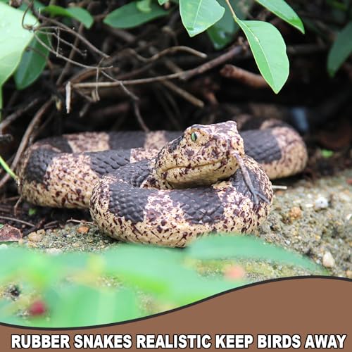 Upitry Rubber Snakes Fake Snake Rattlesnake - Realistic Keep Birds Away - Prank Life Size Toy That Look Real - Garden Plastic Scare Birds - Christmas Toys