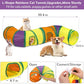 Retro Shaw Cat Toys Pack 33Pcs, Interactive Kitten Toys for Indoor Kittens Cats, Collapsible Kitty Play Tunnel Tent Feather Wand Balls Bell Springs Mouse Kitty Toys for All Breeds (2 Tunnel)