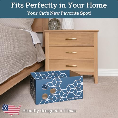 Extra Large Cardboard Cat Scratcher with Refillable Double-Sided Scratch Pad, No‑Mess Cat Scratching Box for Indoor Cats