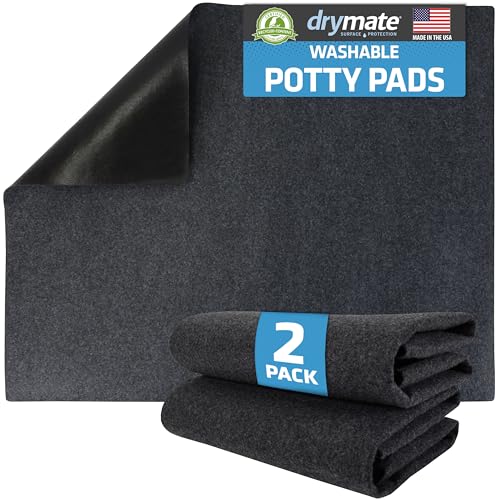 Drymate 2-Pack Washable Pee Pads for Dogs (29x36), Waterproof, Absorbent, Slip-Resistant, Reusable Pet Training Potty Puppy Mats, Housebreaking, Incontinence Bed Pads, Crate, Kennel (USA Made)