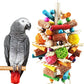 Bird Toys, Parrot Toys for Large Birds, Natural Peppered Wood African Grey Parrots, Macaws, Cockatoos,  Parrot chew Toys, Aviary Hanging Toys