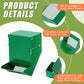 Maxcheck 2 Pcs Rabbit Feeder for Cages Small Animal Food Pellet Dispenser with Lid Metal Chicken Grit Oyster Shell Squirrel Feeders Outside(4.7 Inches,Mesh Bottom,Green)