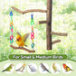 Bird Toys, Bird Swing Toys with Perch Stand, Cage Accessories for Budgies, Parakeets, Cockatiels & Other Small Birds
