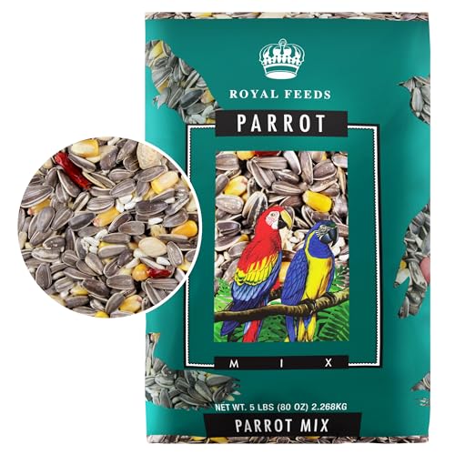 Parrot Mix 5 Lbs, Premium Parrot Food, Nutrient-Rich Blend Birdseed, Supports Energy, Growth & Digestive Health, Tasty and Enjoyable Mix Parrot Food for Healthy & Balanced Diet