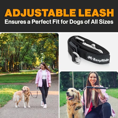 V2.0-180° Rotating Dog Bike Leash - with Shock Absorbers and Quick Attach Mechanism | Carbon Fiber | Detachable, Adjustable for the Smoothest Ride