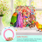 KATUMO Conure Toys, Bird Grass Mat Parakeet Shredder Hanging Toy Cockatiel Foraging Entertainments Parrot Climbing Wall Chewy Lovebird Cage Playthings for Small to Medium Birds