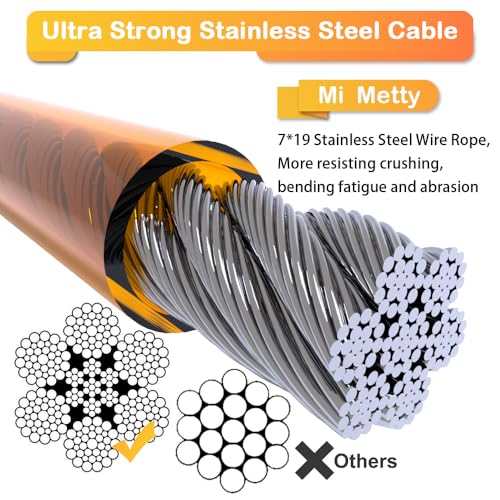Tie Out Cable for Dogs,10/20/30/50/100FT Dog Leads for Yard Chew Proof,Heavy Duty Tie Out Cable for Large Dogs Up to 125lbs,Dog Runner Tether