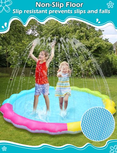 Jasonwell Splash Pad Sprinkler for Kids Splash Play Mat Outdoor Water Toys Inflatable Splash Pad Baby Toddler Pool Boys Girls Children Outside